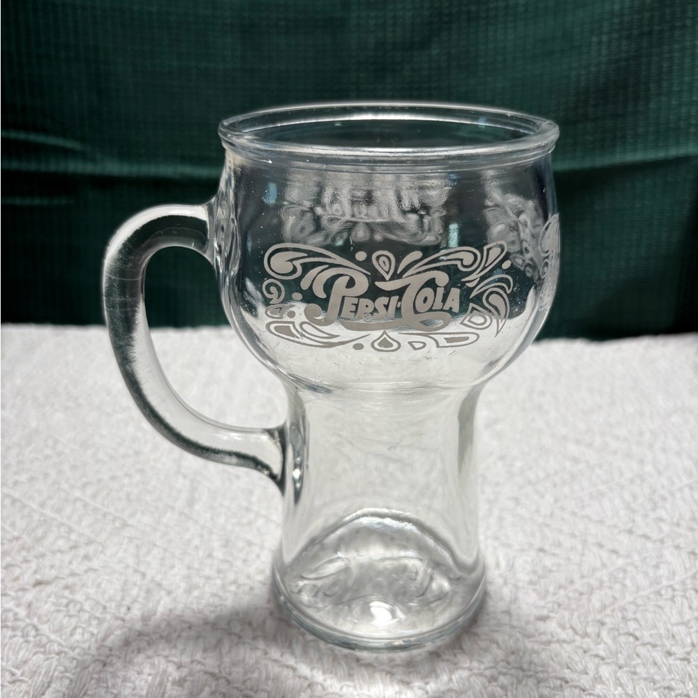 1970’s Vintage Pepsi-Cola Clear Glass Soda Fountain Mug